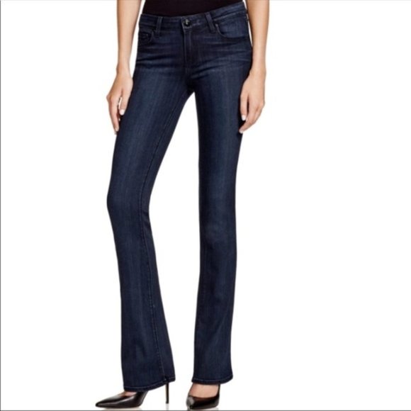 PAIGE Denim - Paige Manhattan Dark Wash Denim Jeans Micro Boot